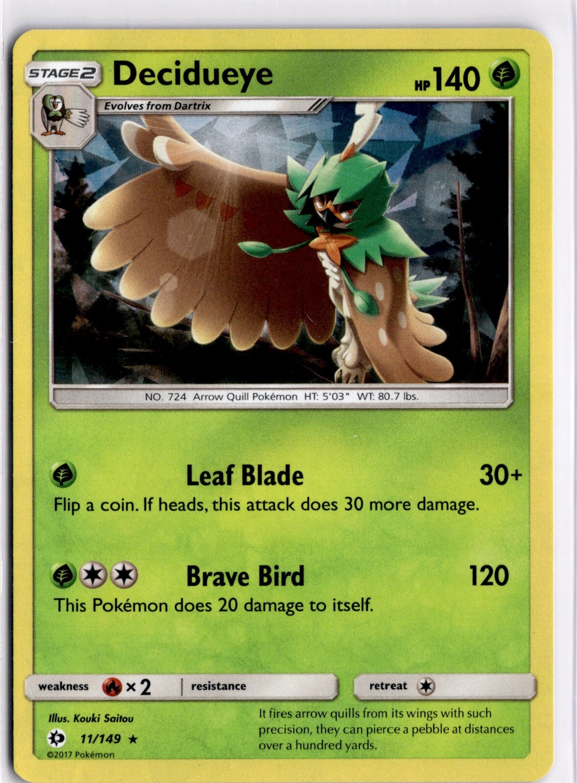 Decidueye – (Cracked Ice Holo) 011/149 Deck Exclusives Holo