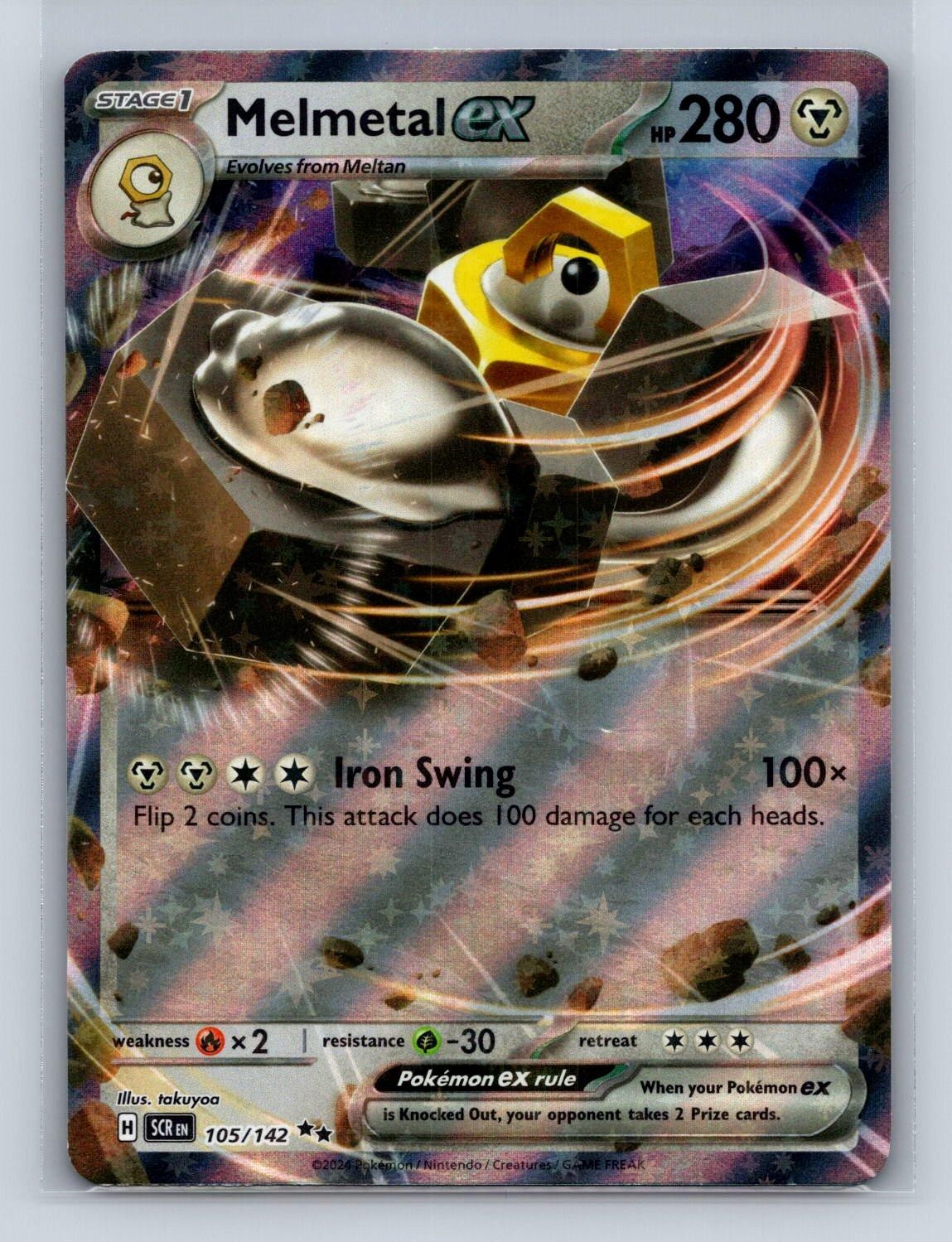 MELMETAL EX 105/142 DOUBLE RARE STELLAR CROWN POKEMON NM