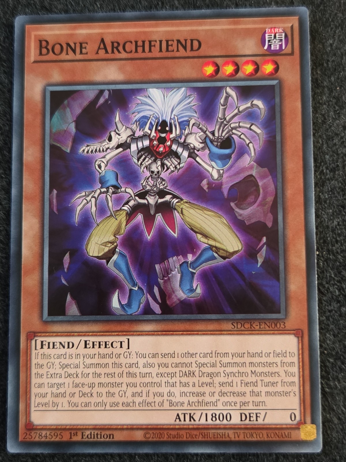 1X NM Bone Archfiend – SDCK-EN003 – Common 1st Edition – Yugioh