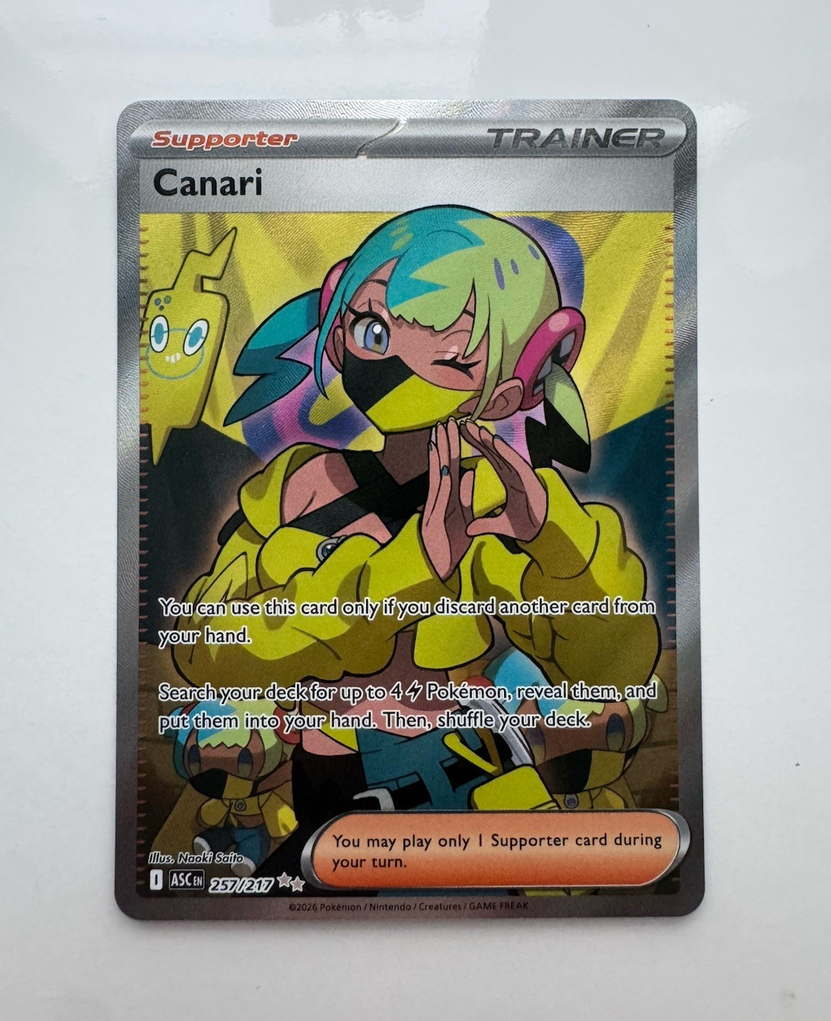 Canari – 257/217 – ASC: Ascended Heroes (ASC) Trainer-Supporter Full Art Holo EN