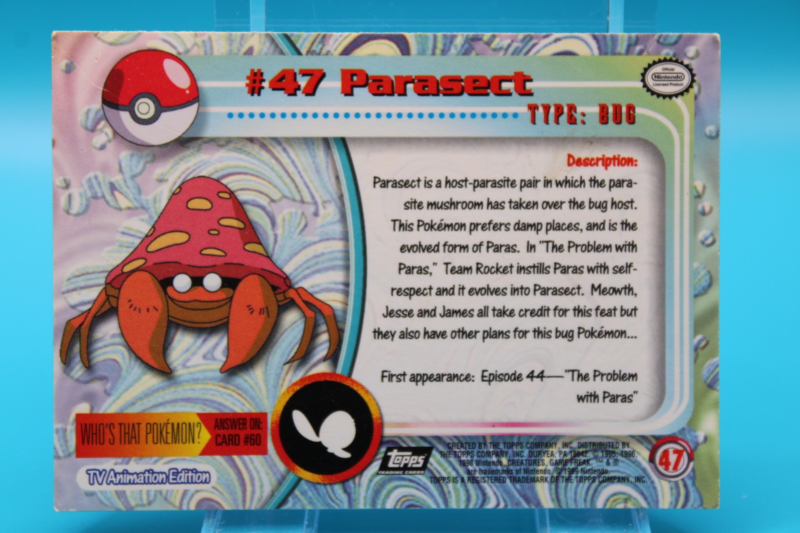 Pokemon TCG #47 Parasect Topps Black Logo 1999