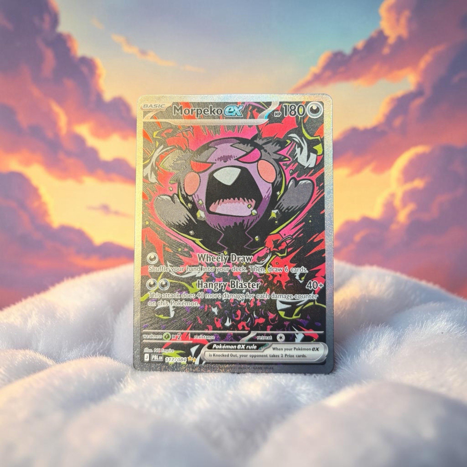 ✨ Morpeko ex 117/084 • PBL SIR • Prerelease card in hand • Ships fast from USA