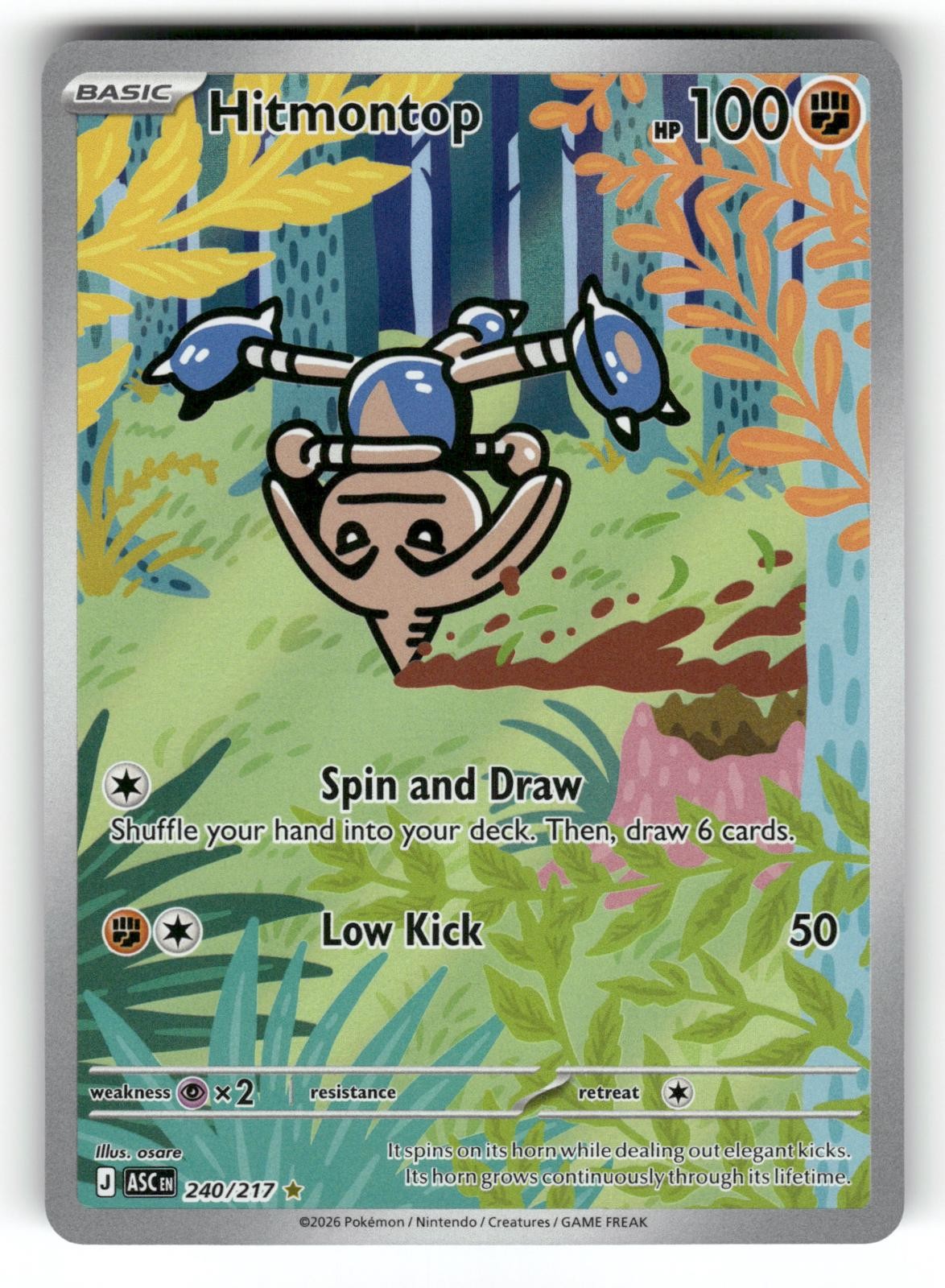 Hitmontop NM 240/217 Ascended Heroes Pokemon Illustration Rare