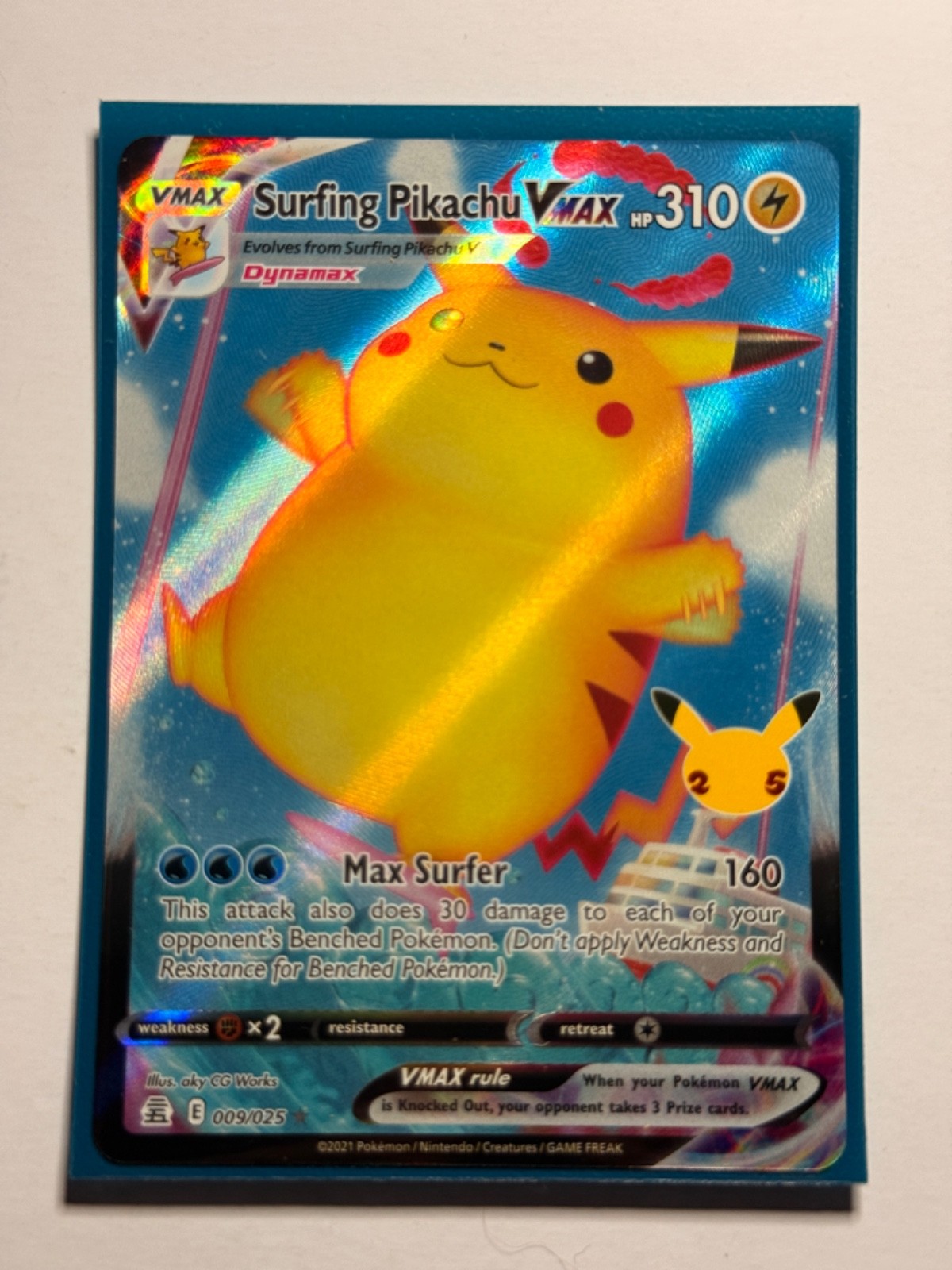 Pokemon Celebrations Surfing Pikachi VMax 009/025