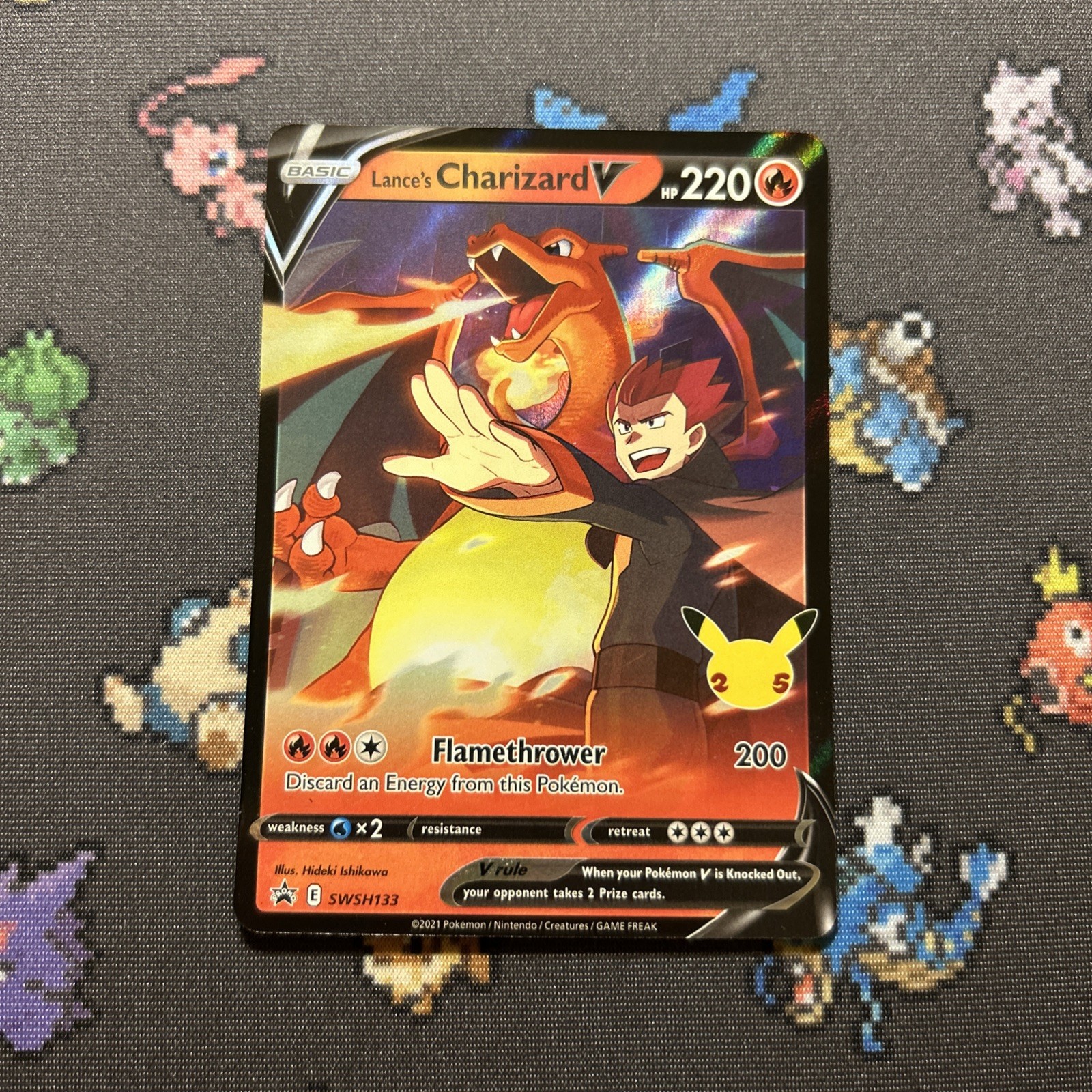 Lance’s Charizard V SWSH133 NM -Celebrations Pokemon Card- Black Star Promo (3z)