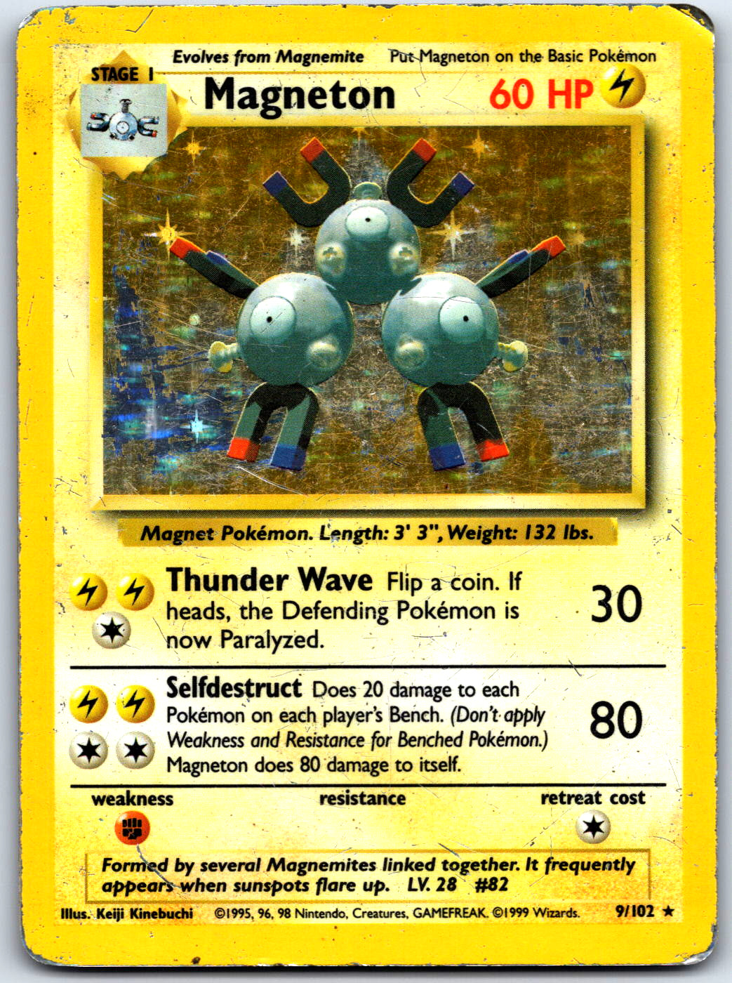 Magneton Holo Rare Base Set 009/102 HP