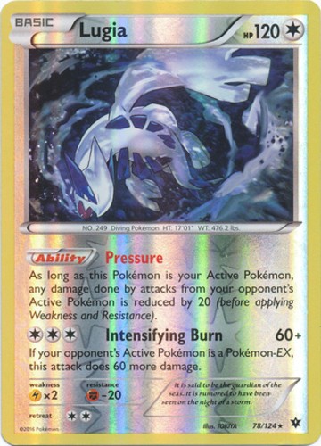 1x Lugia – 78/124 – Rare – Reverse Holo Moderately Played Pokemon XY– Fates Col