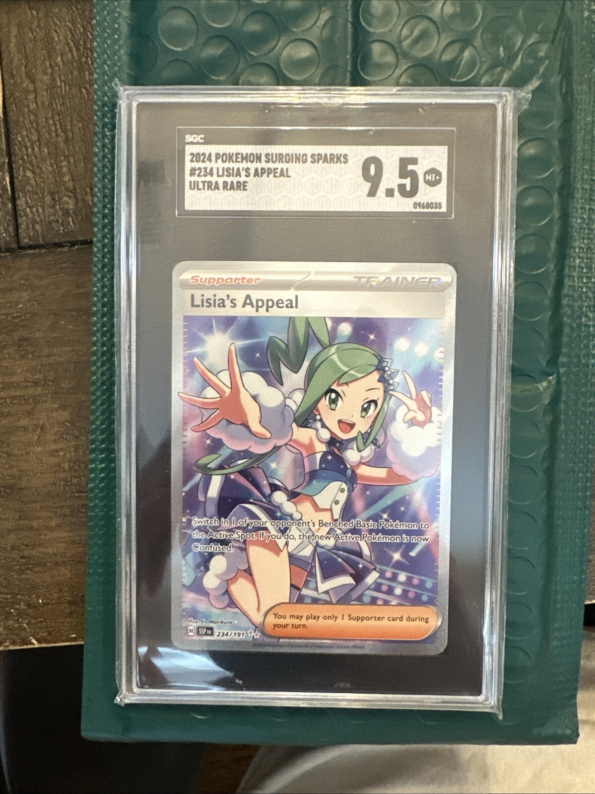 LISIA’S APPEAL 234/191 Pokemon Sv08: Surging Spark’s SSP UR HOLO SGC 9.5 Mint +