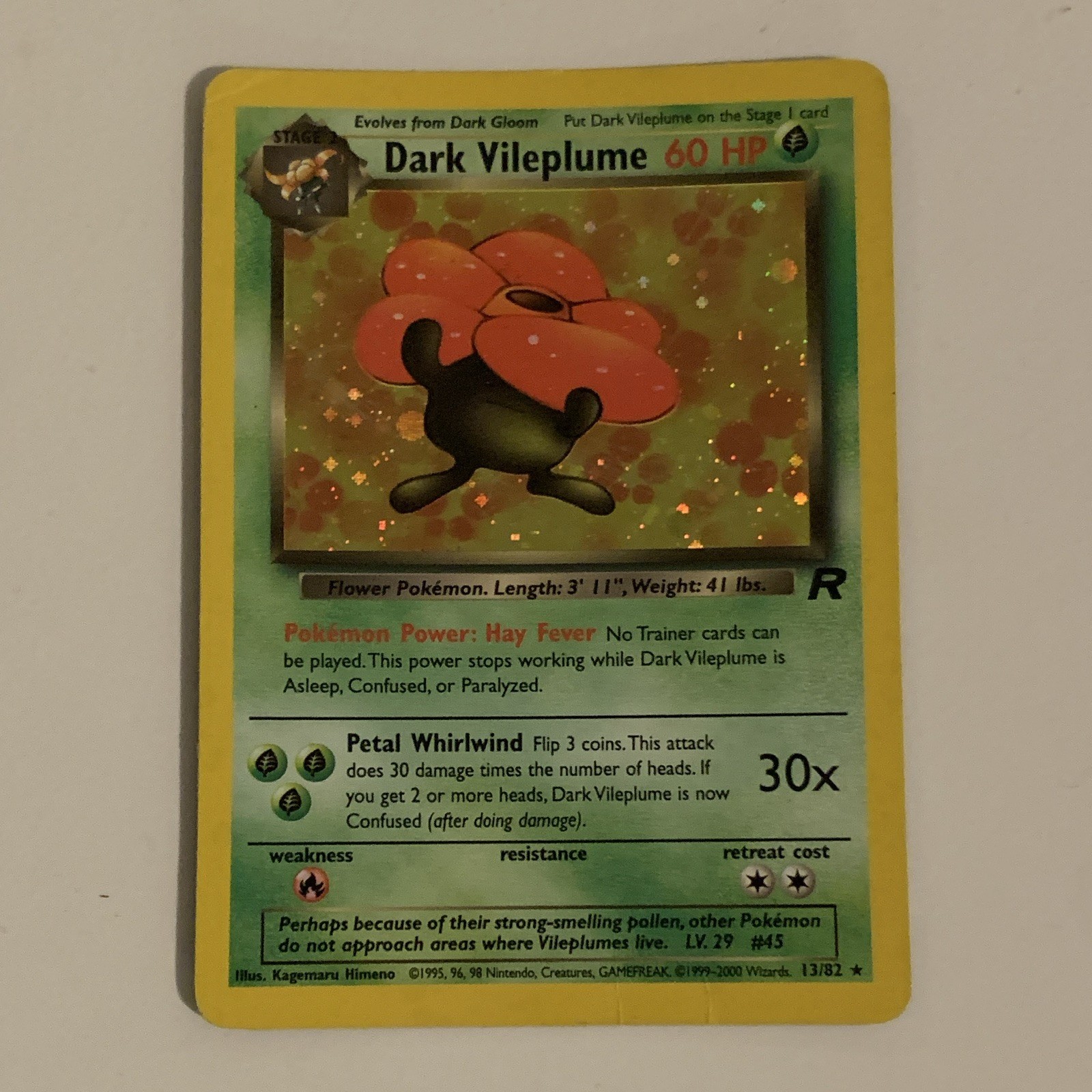 The Pokémon Company Dark Vileplume 13/82 Team Rocket Holo Rare Eng 60HP