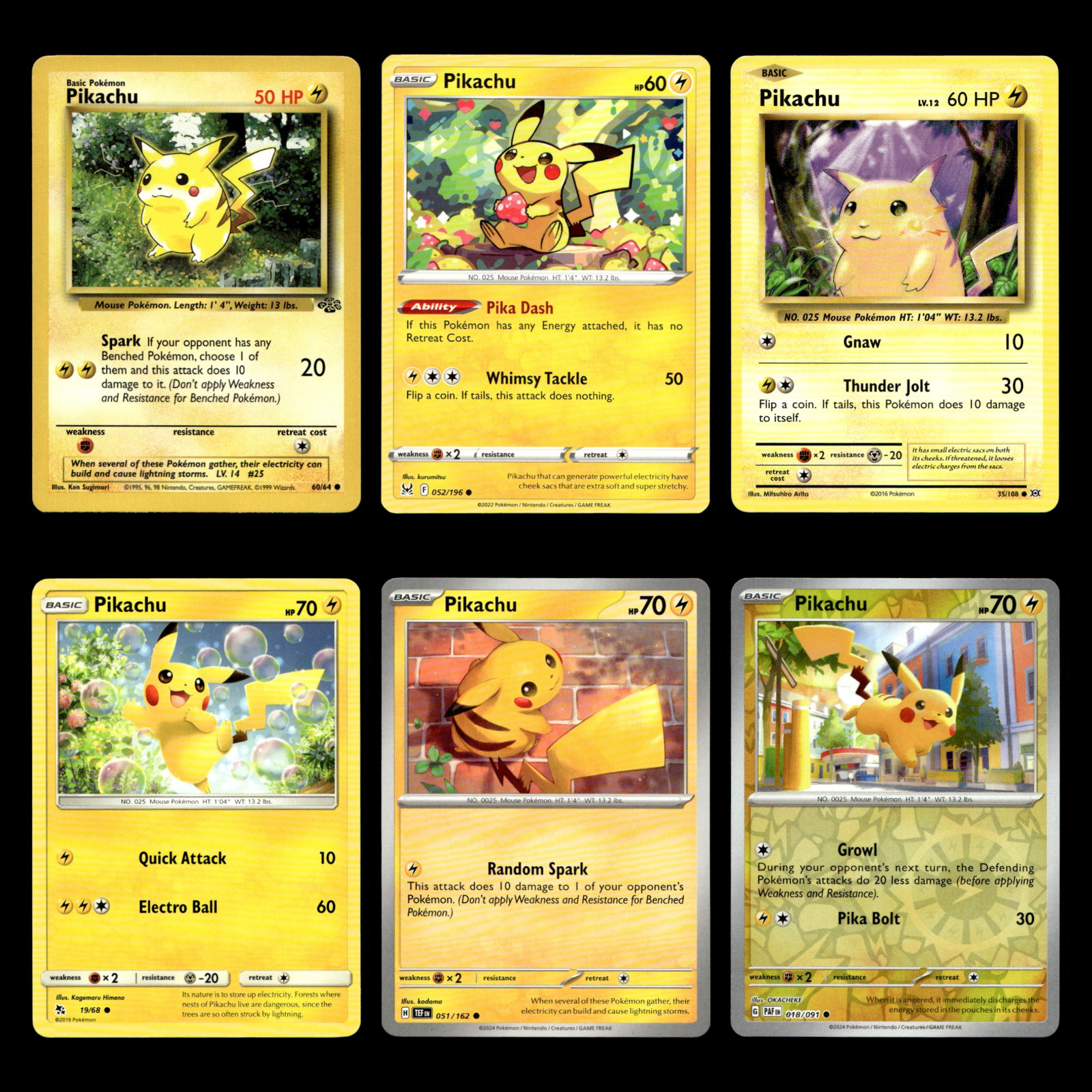 Pikachu 60 Classic Jungle Pokemon Cards Collection Set Deck Building TCG