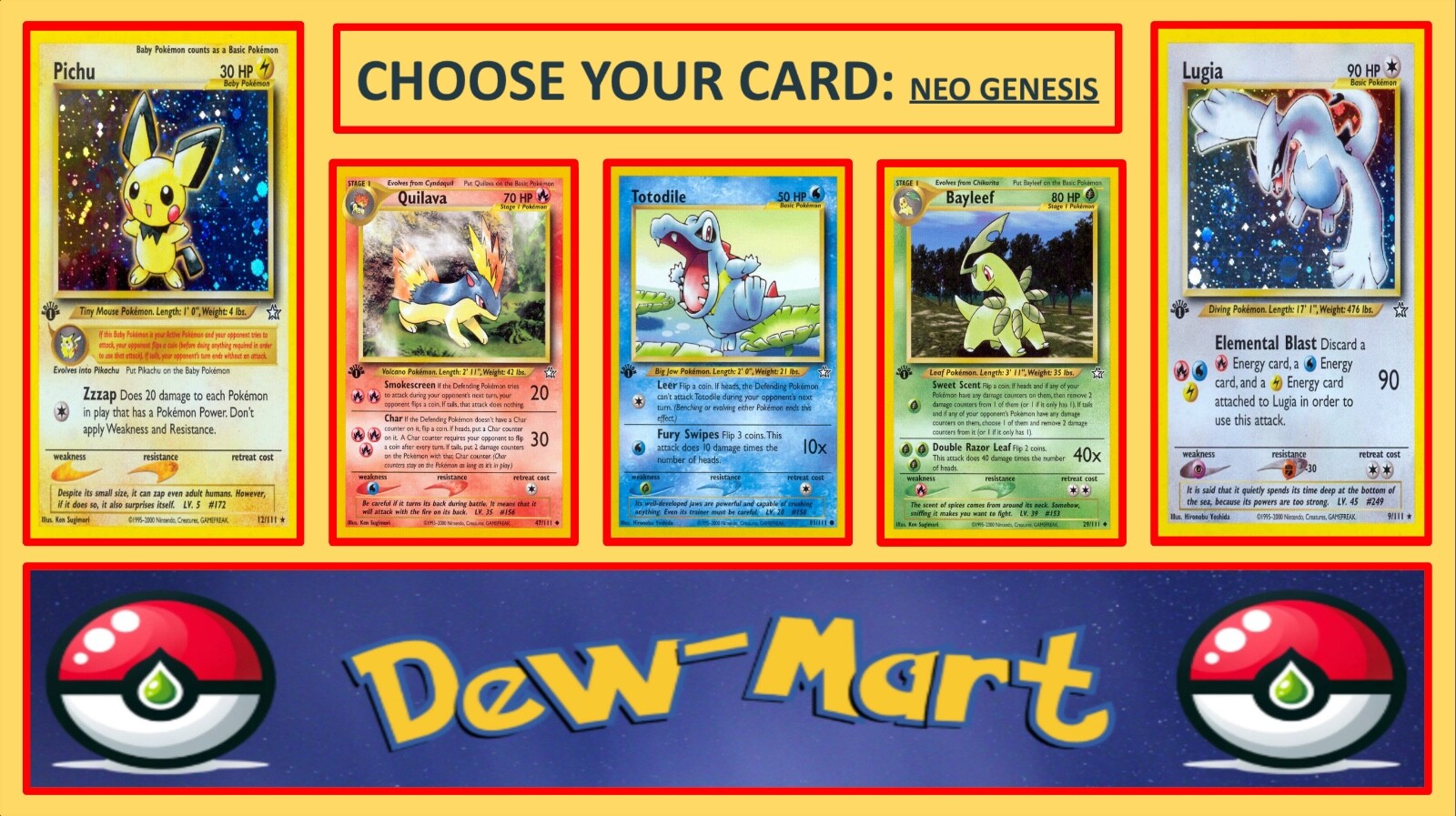 2000 – Pokemon TCG – Neo Genesis – Pick Your WOTC Card (s) – 1st Ed & Unlimited