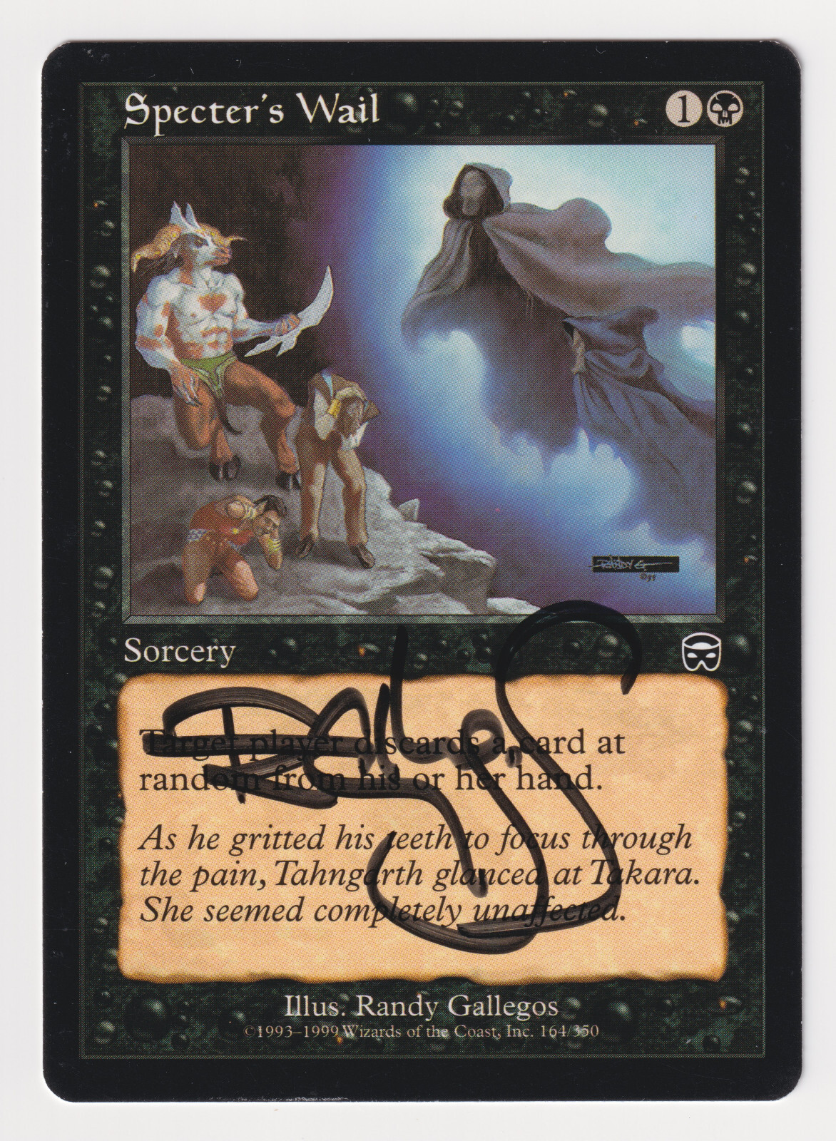 Signed Specter’s Wail Proof MP Mercadian Masques Artist Randy Gallegos MTG AP!