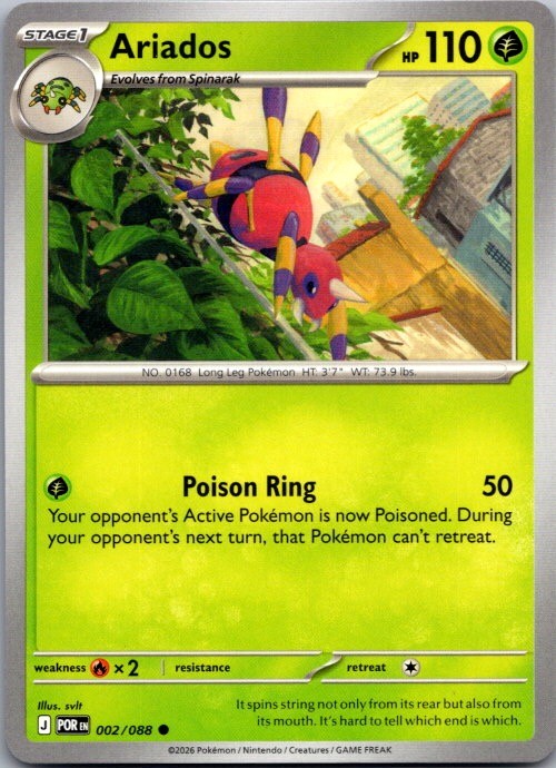 Ariados 002/088 Common Perfect Order Pokemon Near Mint