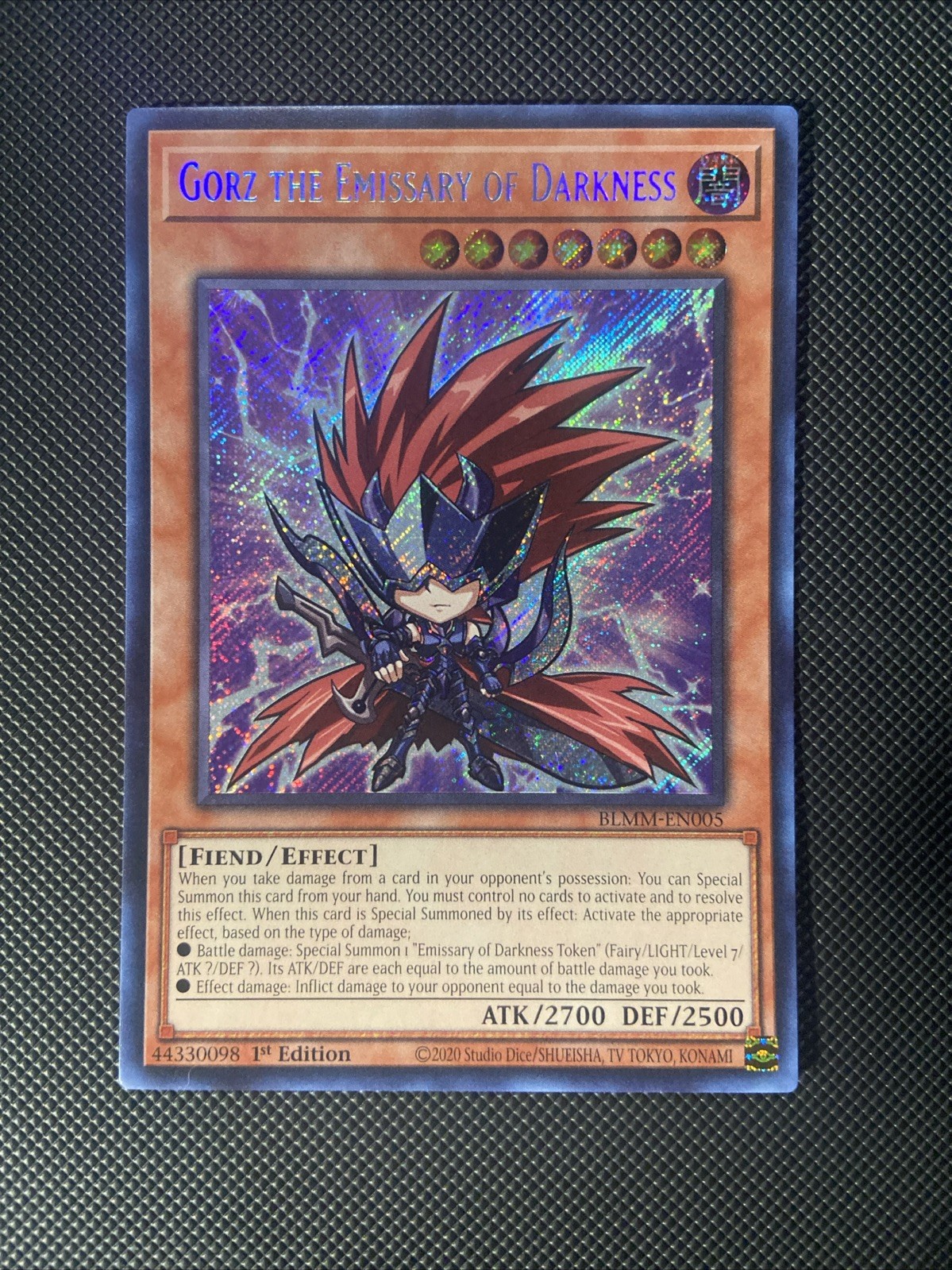 Yu-Gi-Oh! TCG Chibi Gorz the Emissary of Darkness BLMM-EN005 Secret Rare 1st NM