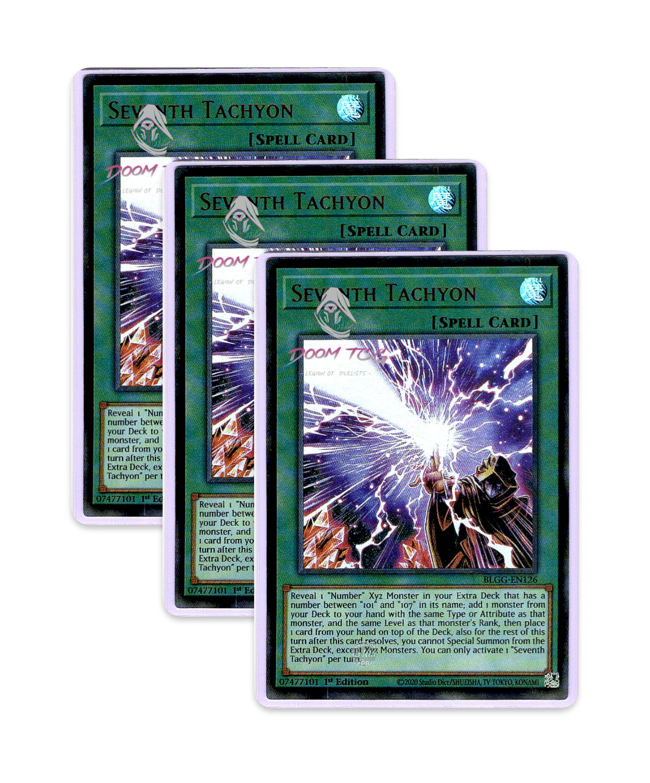 Yugioh! Seventh Tachyon BLGG-EN126 (UR) 1st Ed 3x “Number XYZ Support”