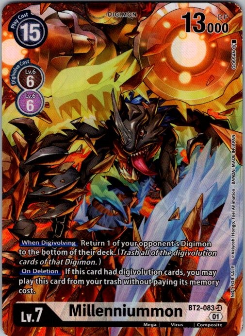 Digimon TCG Millenniummon (1-Year Anniversary Box Topper) BT2-083 SR NM Foil