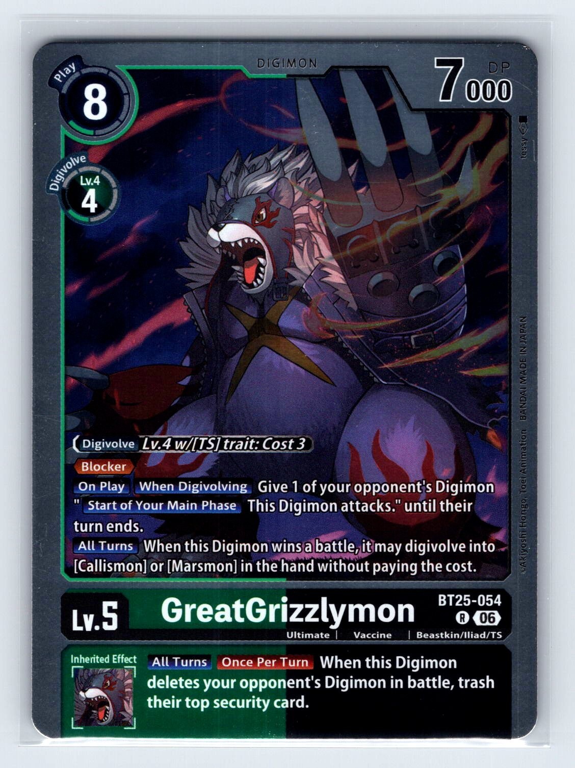 GreatGrizzlymon BT25-054 R Rare Foil Dual Revolution