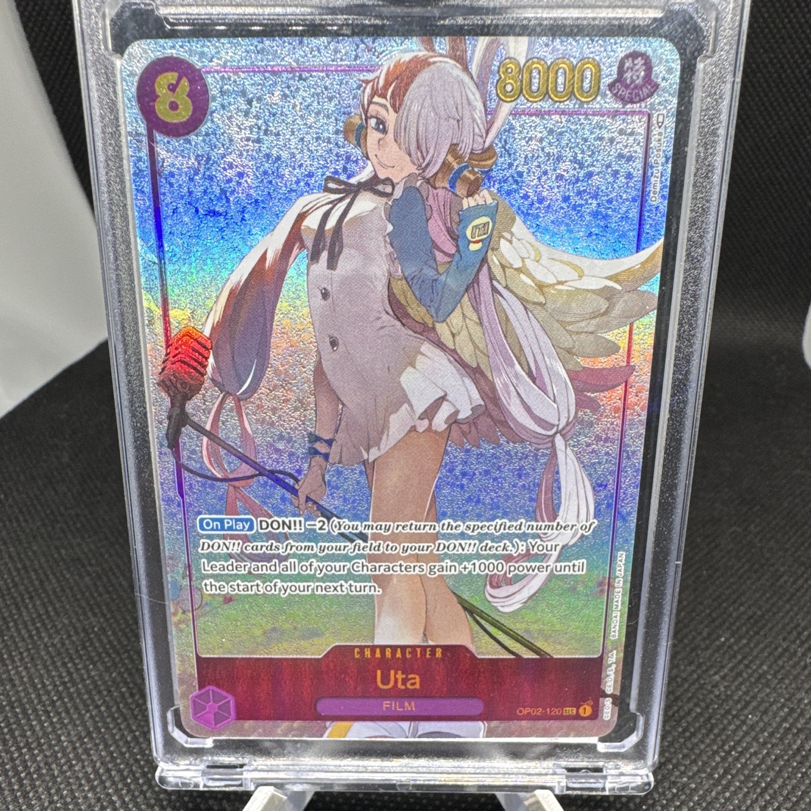 Uta OP02-120 Paramount War SEC Secret Rare Foil Alt Art Character 8000 Eng