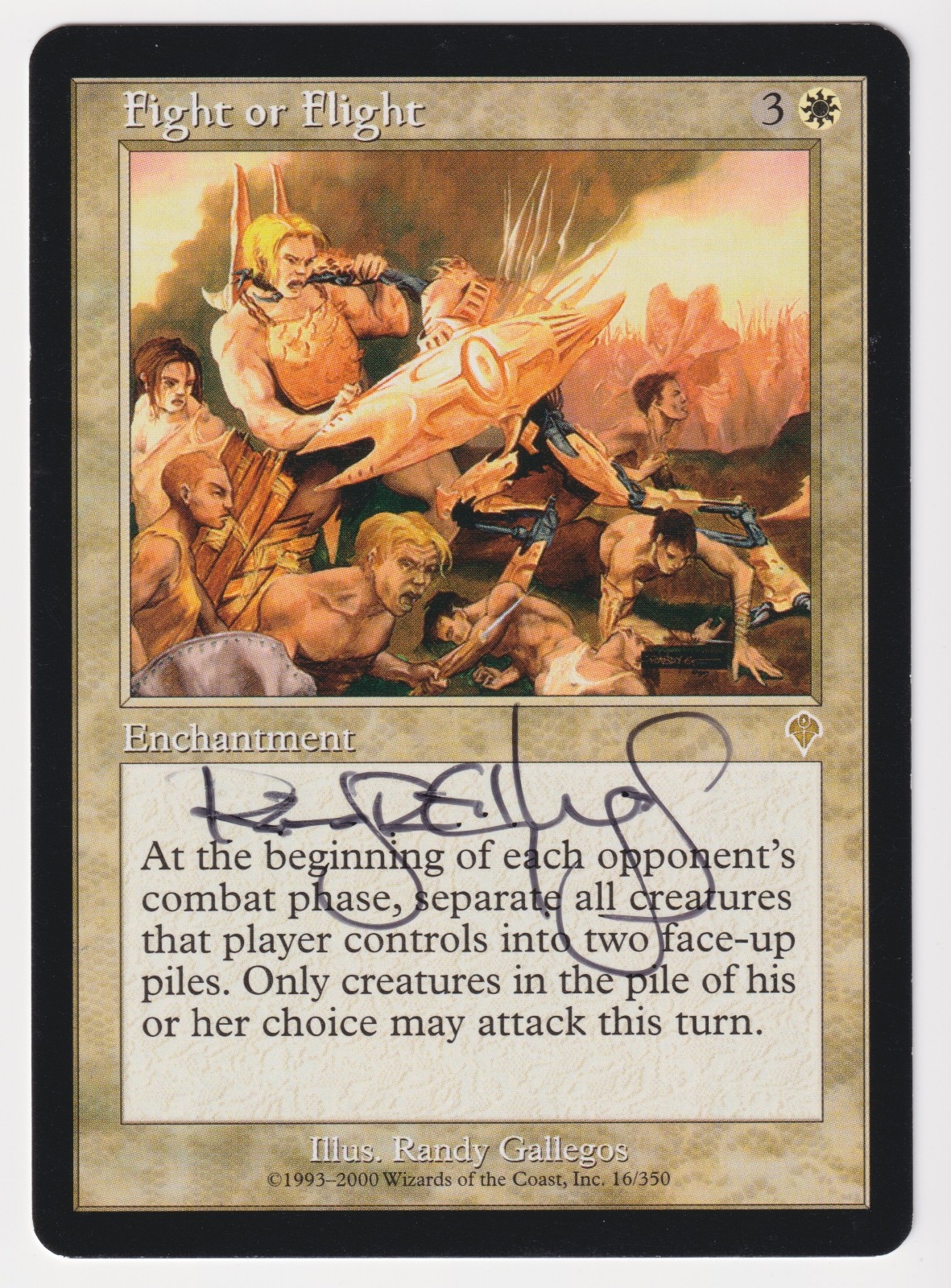 Signed Fight or Flight Proof LP Invasion Artist Randy Gallegos 2000 MTG Magic AP