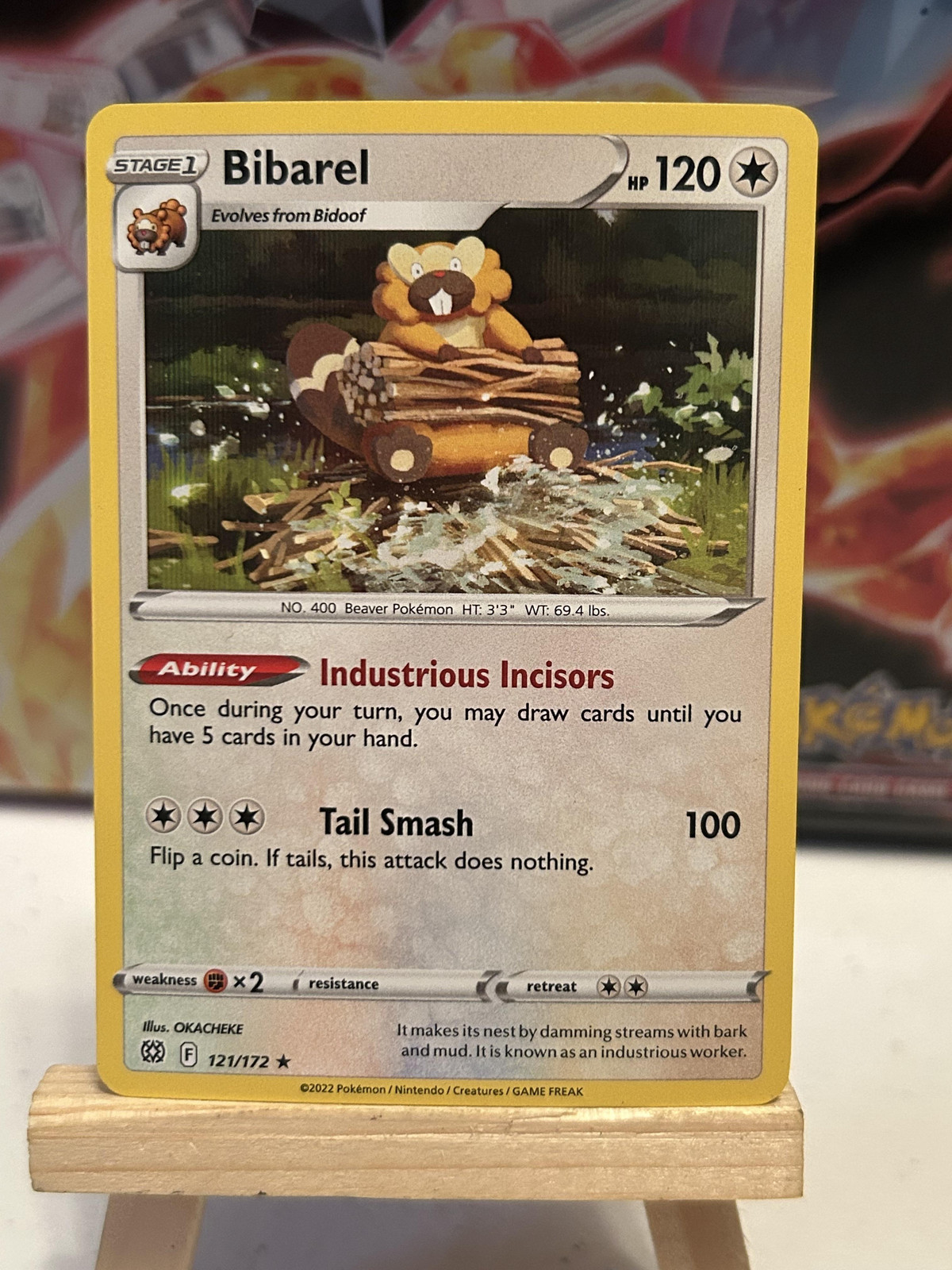 SWSH09: Brilliant Stars #121/172 Bibarel holo (1108)