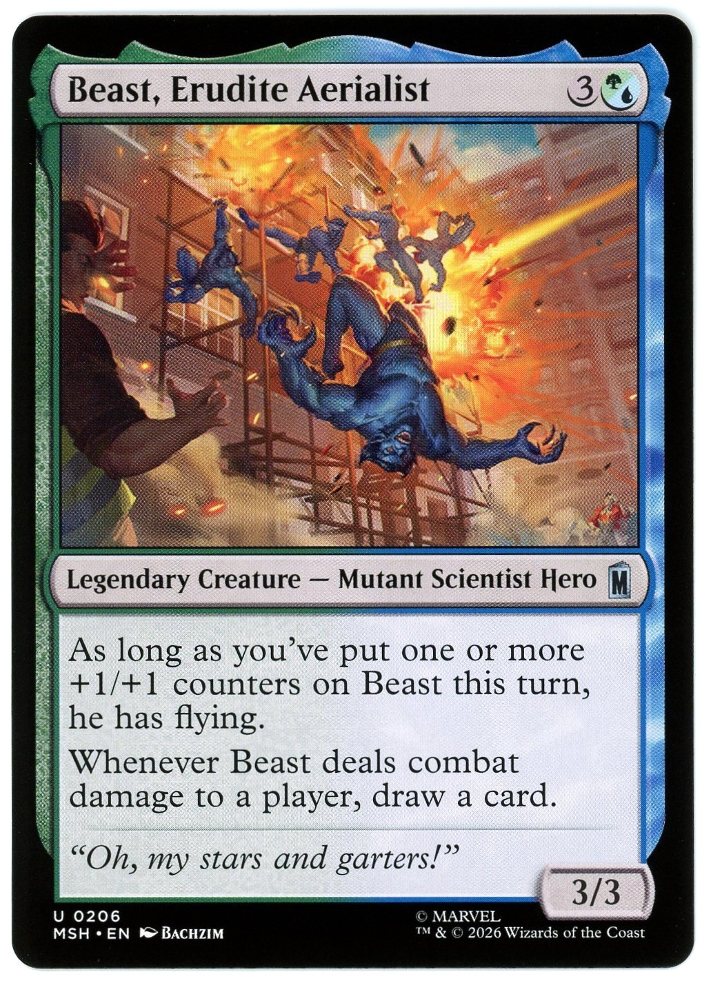 Beast, Erudite Aerialist – 0206 – Marvel Super Heroes MSH – MTG NM/M