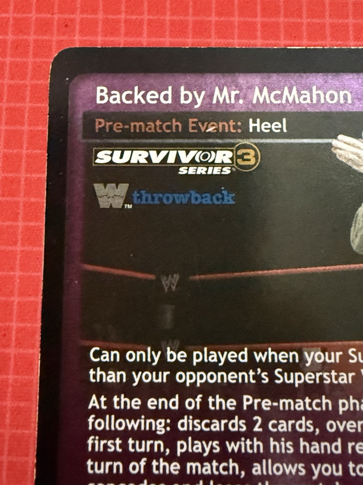 Raw Deal CCG Backed by Mr. McMahon Survivor Series 3 Throwback