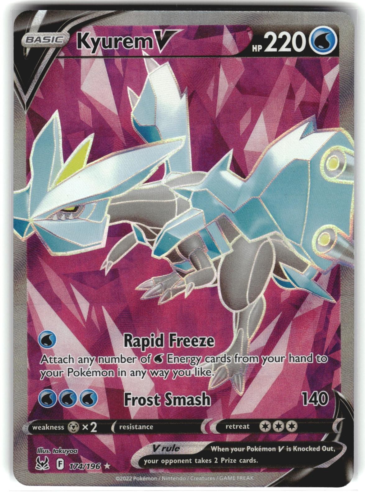 POKEMON KYUREM V LOST ORIGIN HOLO 174/196 ULTRA RARE NM 2022