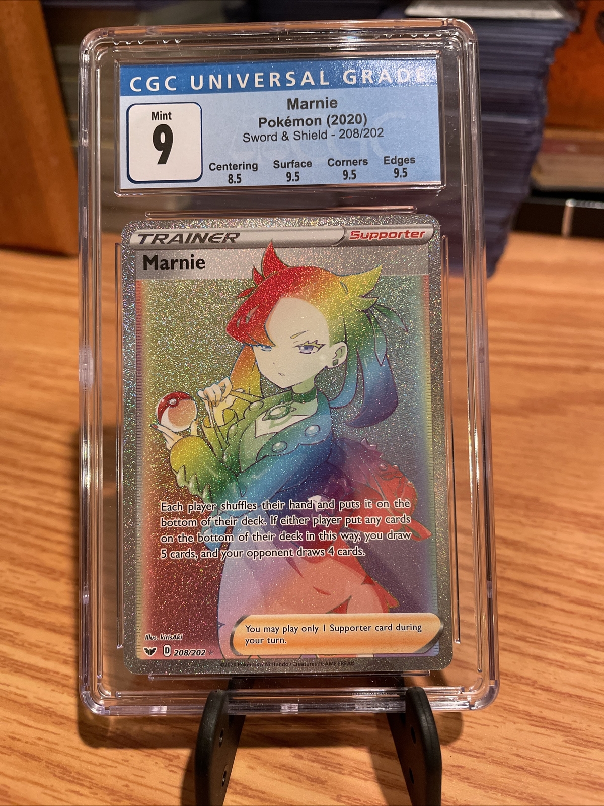 Marnie 208/202 Full Art Rainbow Pokemon Sword & Shield Base CGC 9 Mint (PSA 10?)