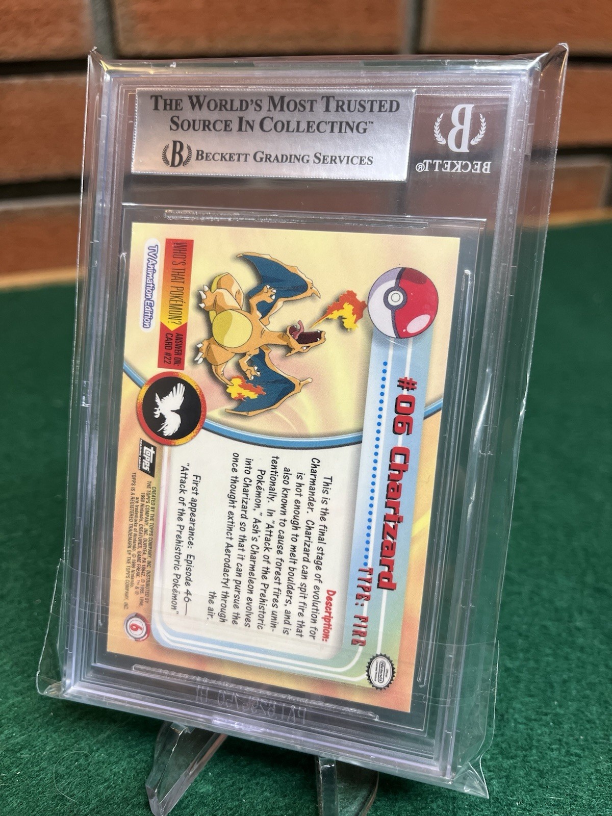 Pokemon Charizard #6 T.V. Topps Chrome 2000 Foil Base Set