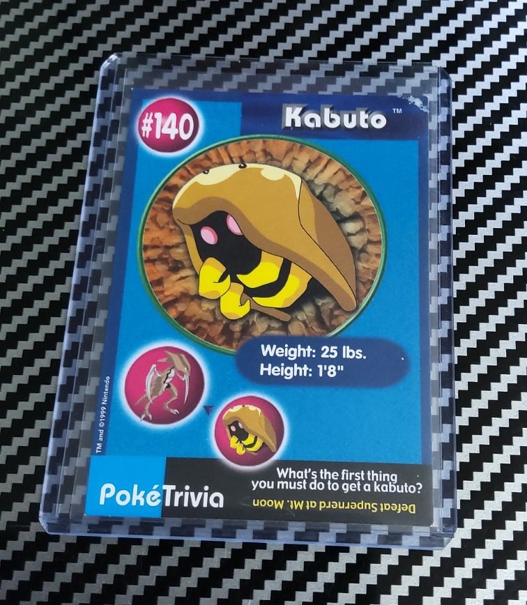 LP Kabuto Non Perforated #140 Pokemon Burger King PokeTrivia 1999