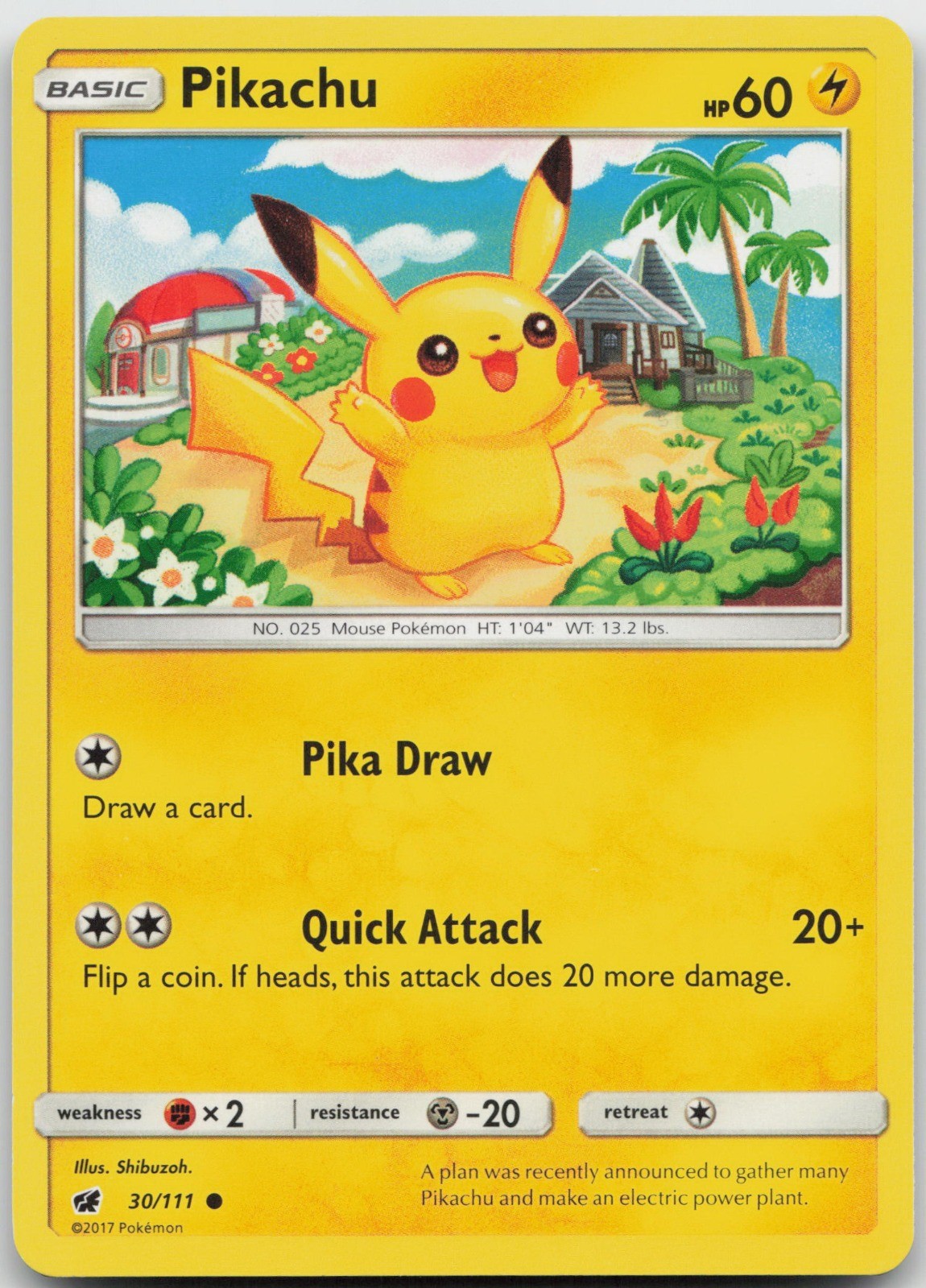 Pikachu Common Lightning SM – Crimson Invasion 30/111 LP 2017 Shibuzoh