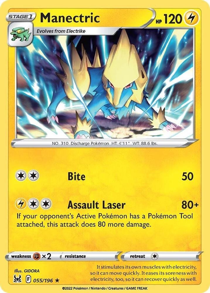 Manectric Rare SWSH11: Lost Origin 055/196 NM