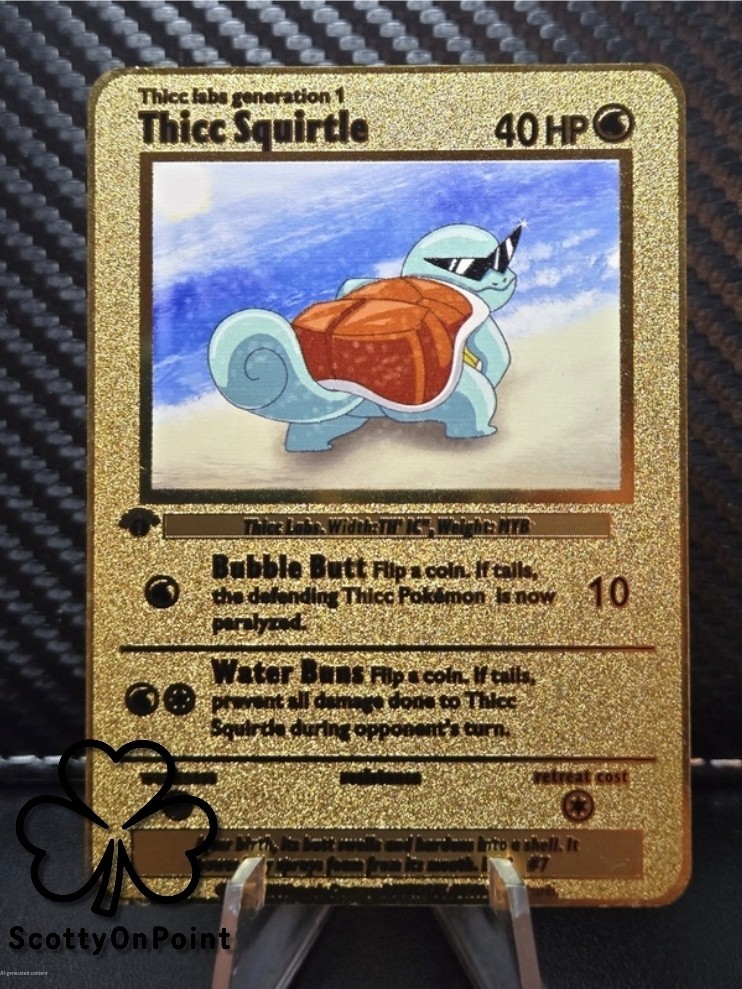 Thicc Squirtle Collectible Metal Card For Display Only