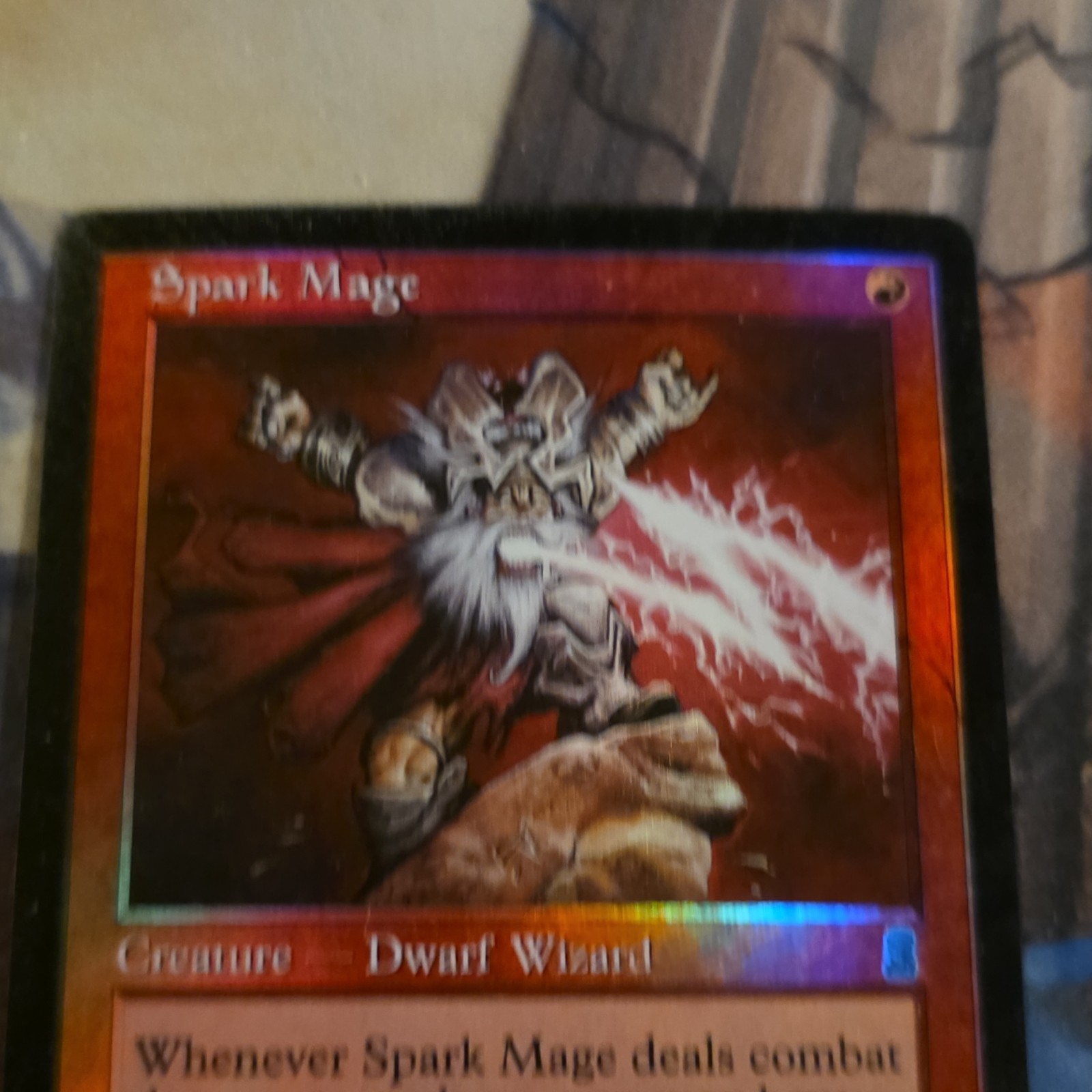 Magic: The Gathering Spark Mage Foil Creature Red 222/350 Paolo Parente English