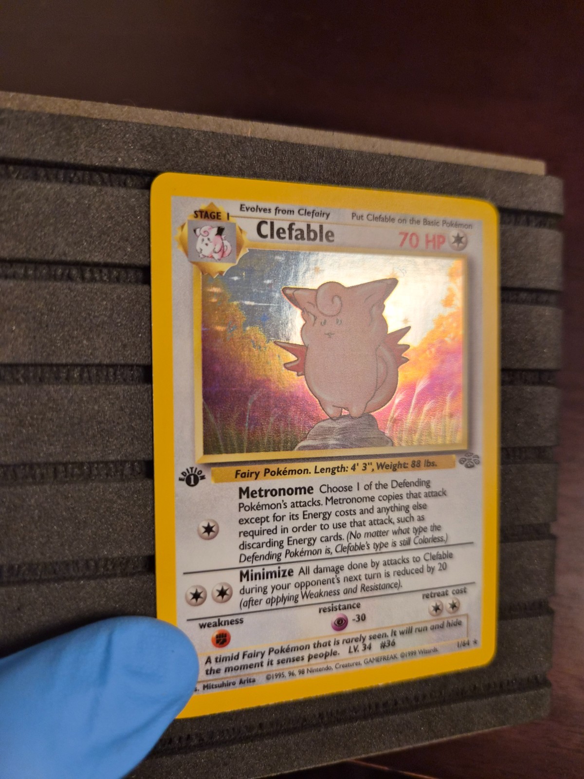 Pokemon TCG Clefable 01/64 Jungle Holo 1st Edition NM/NM+