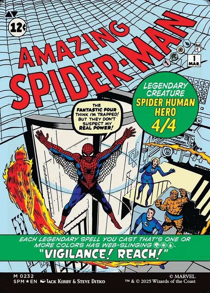 Peter Parker (0232) (Borderless Foil) Marvel’s Spider-Man Playtest Card