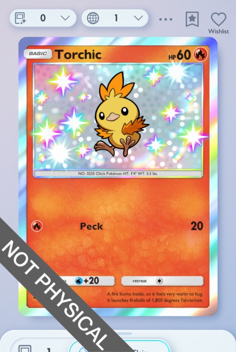 Pokemon TCG POCKET – Torchic shiny 1⭐, Pulsing Aura, English