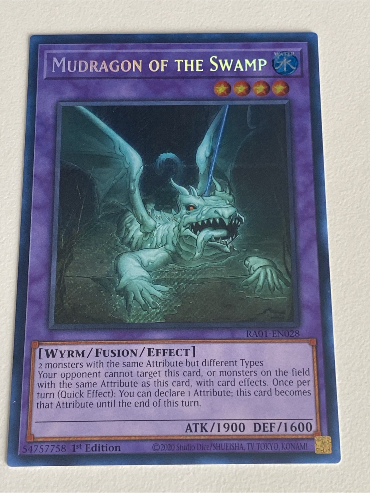 Yugioh – Mudragon of the Swamp – 1st Edition Secret Rare NM – Free Holo – A