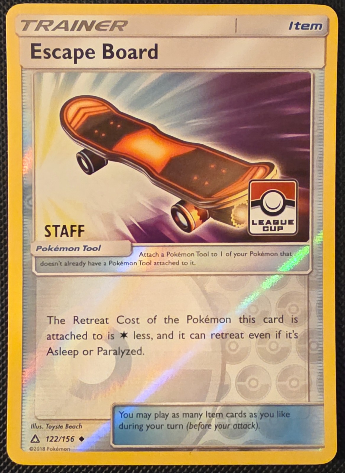 Escape Board – 122/156 – Staff – League Cup Reverse Holo Promo – Pokemon TCG