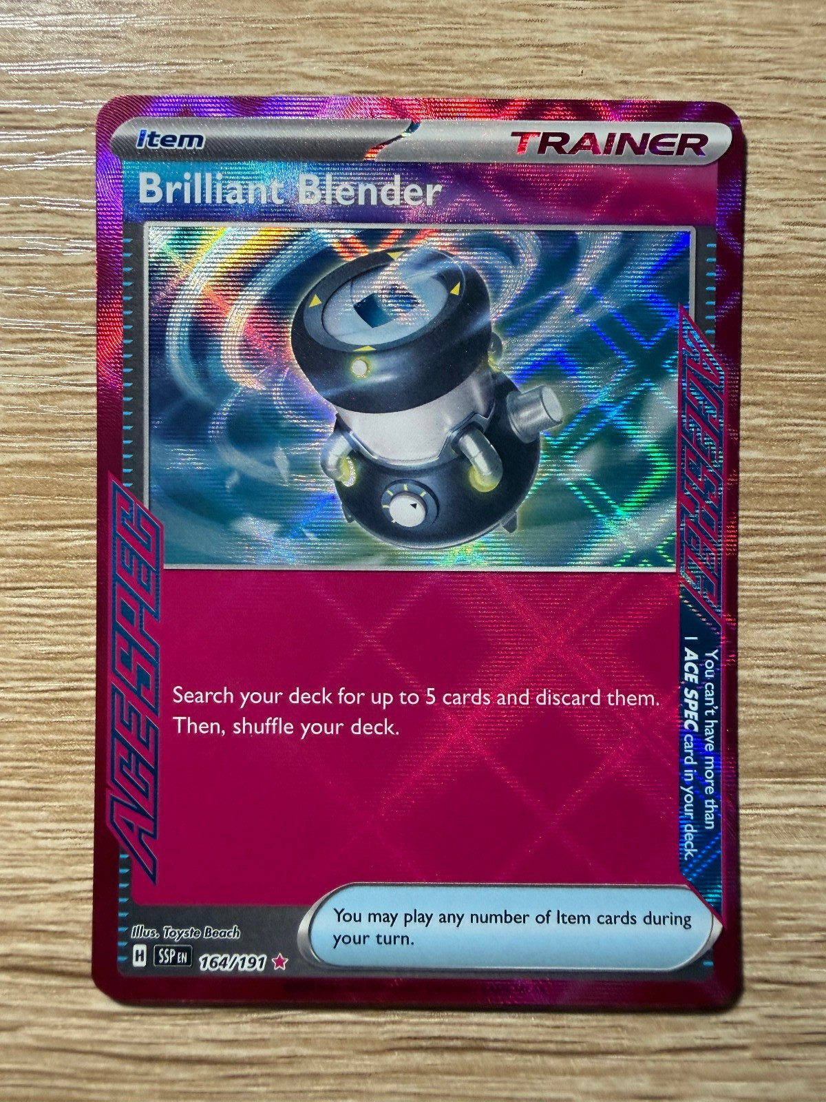 Brilliant Blender 164/191 Sv08: Surging Sparks Holo. ACE SPEC. Free Shipping