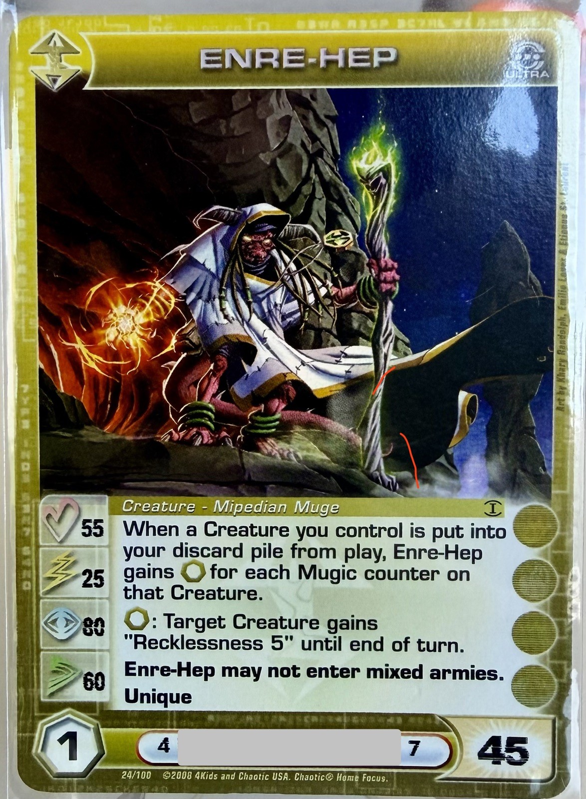 Chaotic Enre-Hep Foil Ultra Rare Dawn of Perim 24/100 Unused Code MP