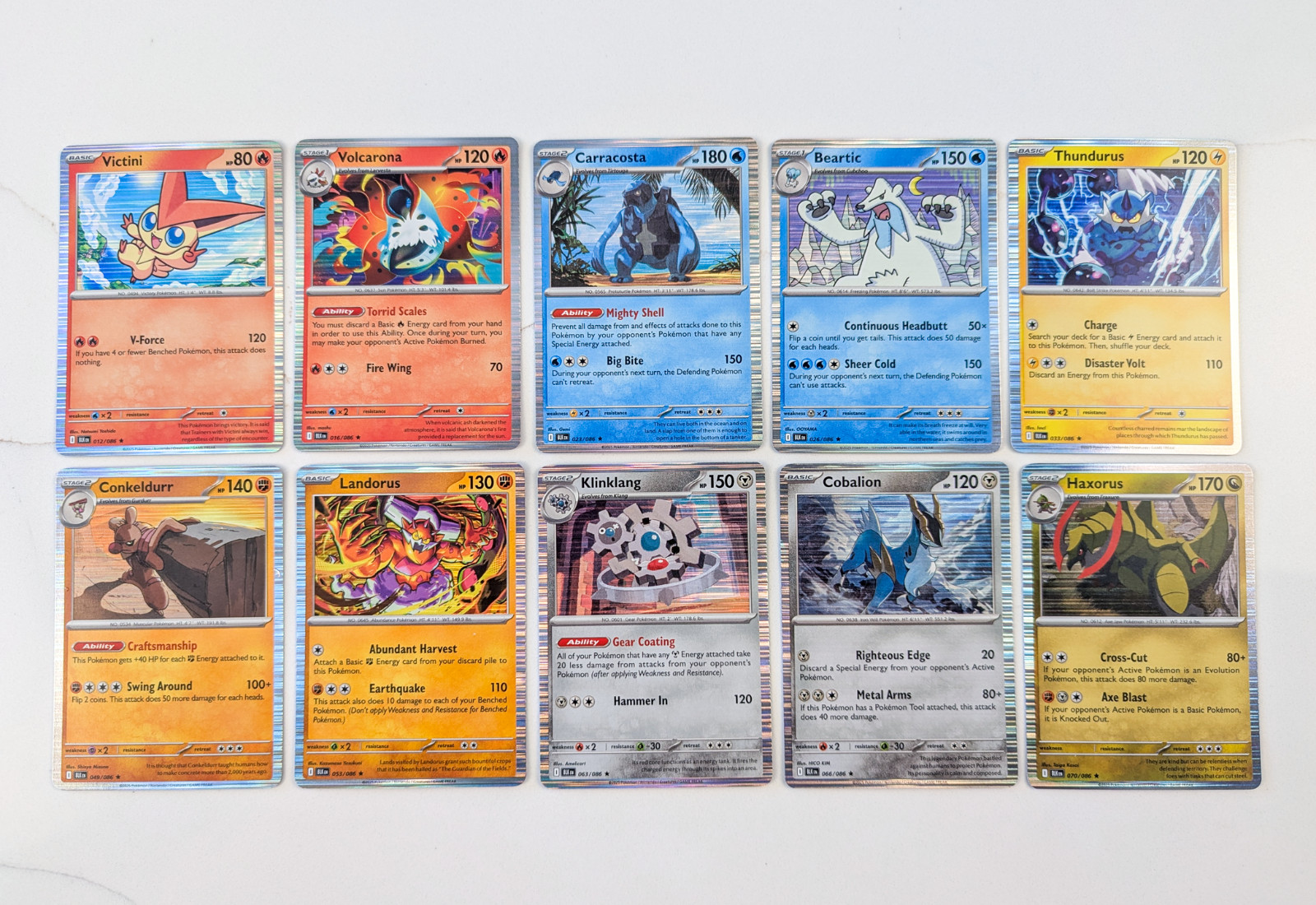 Pokemon Black Bolt – Complete Base Set – C/U/R/EX (86 Cards)