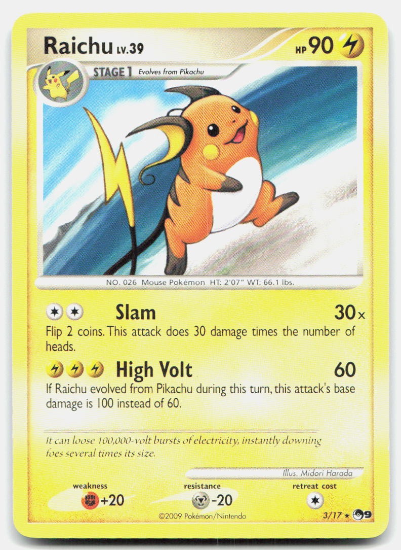 POP Series 9 Raichu LP Rare Pokemon Tcg Card
