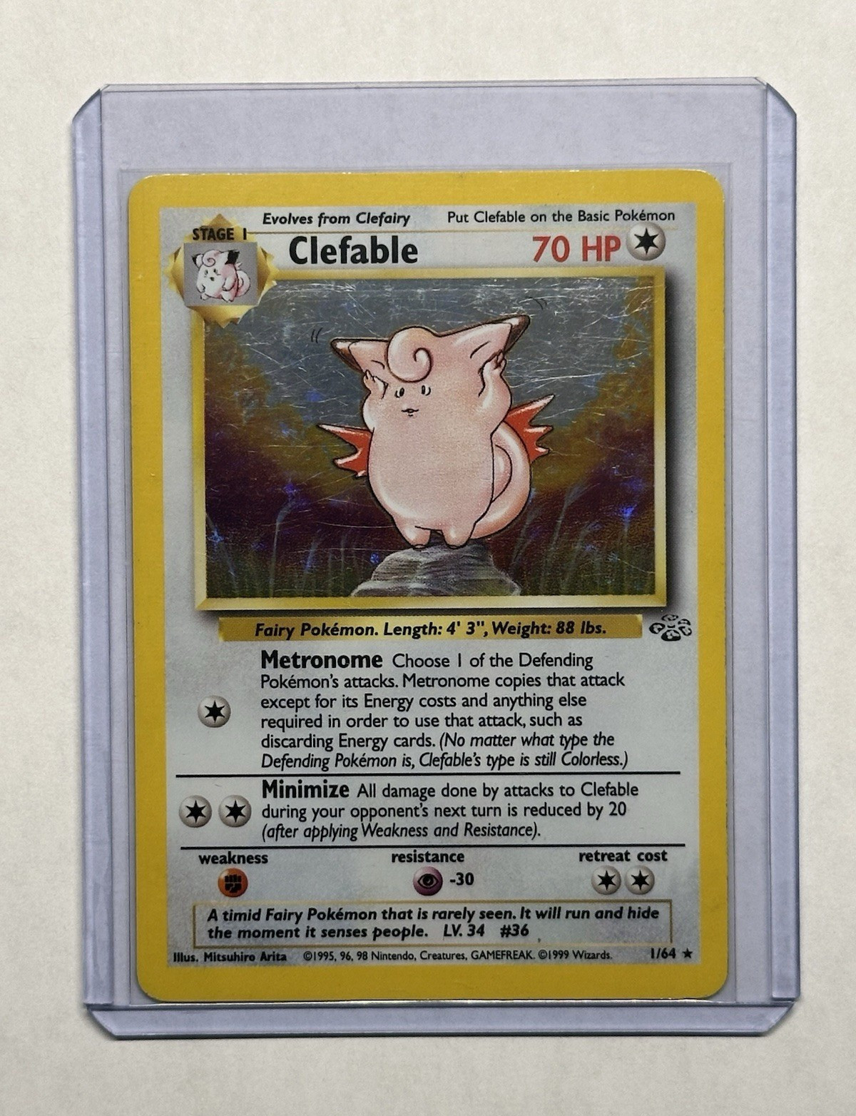 Pokémon TCG Clefable Jungle 01/64 Holo Rare Unlimited 70 HP EN