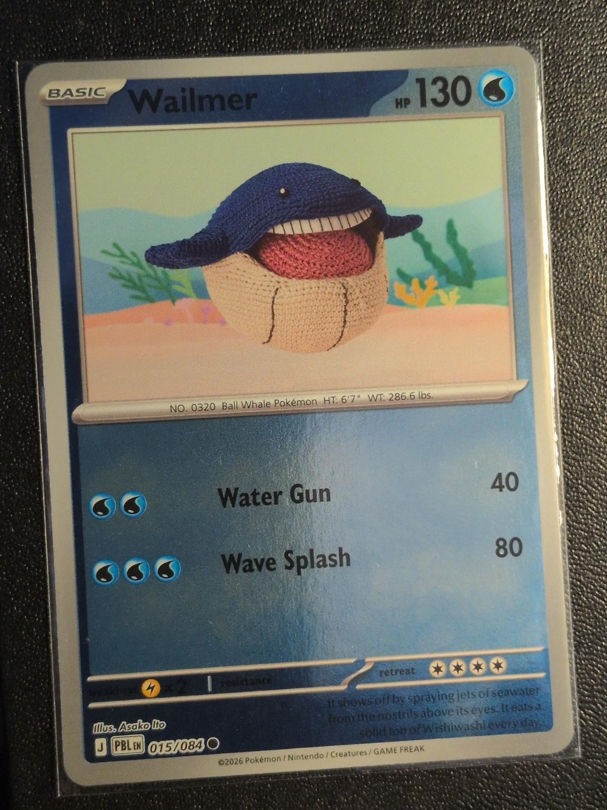 Pokemon Wailmer 015/084 Pitch Black ASAKO ITO Reverse Holo