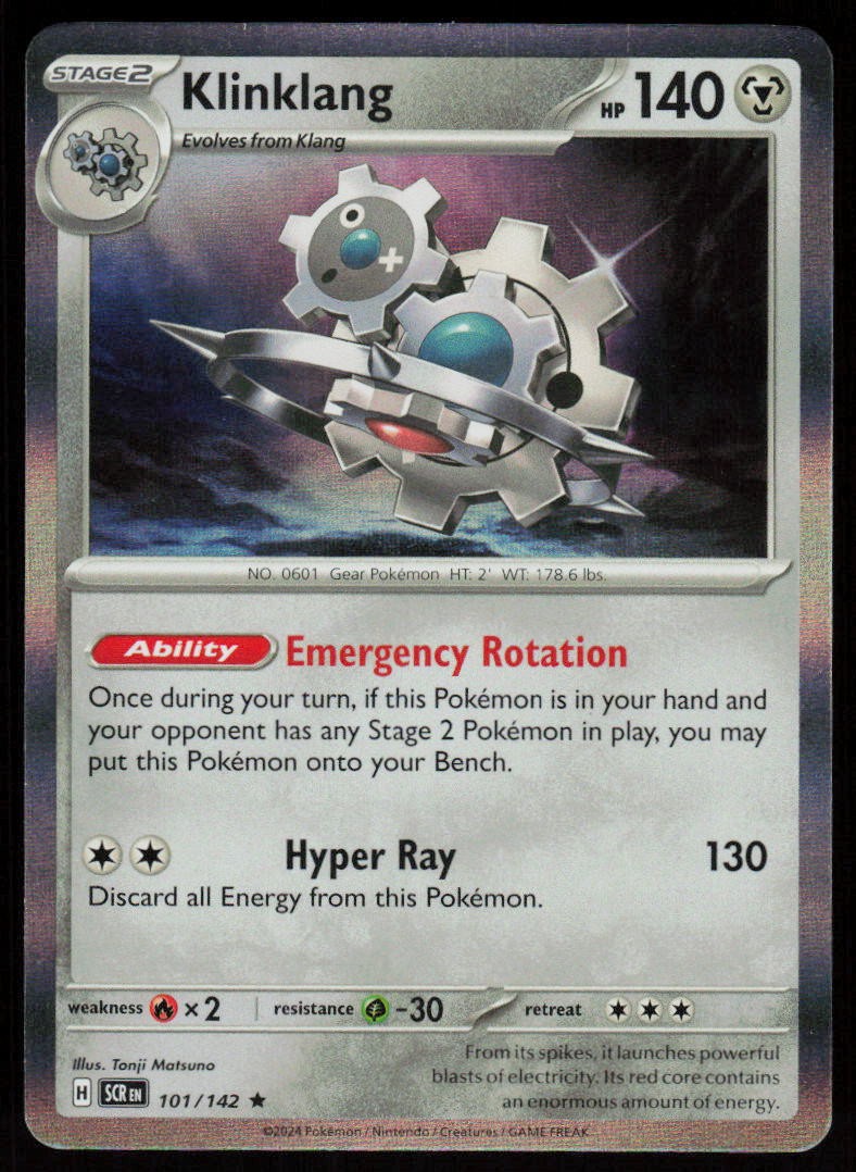 Klinklang 101/142 Rare Stellar Crown Pokemon Holo Near Mint