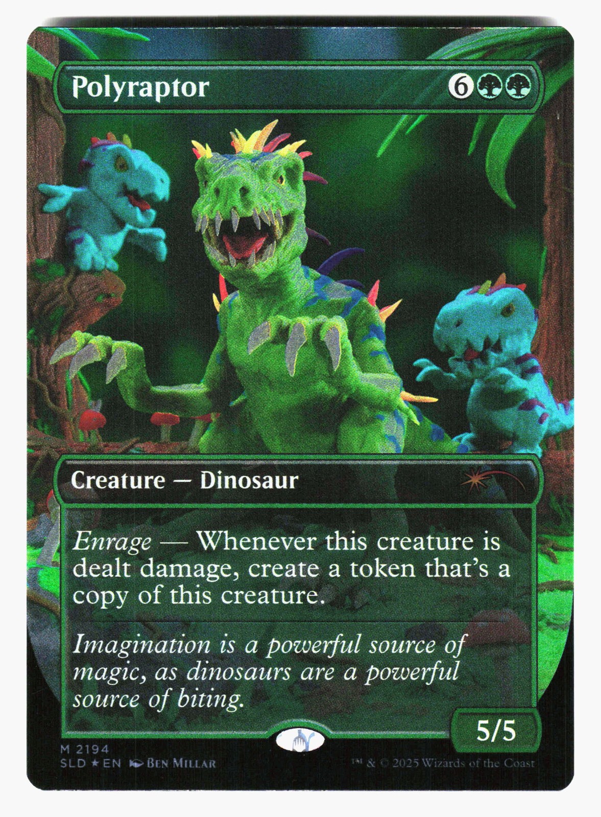 Polyraptor #2194 (Rainbow Foil) (NM) Secret Lair Play-Doh Extra Life SLD MTG