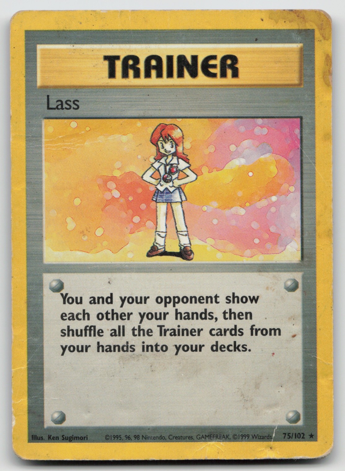 Pokemon Card Lass Rare Base Set 075/102