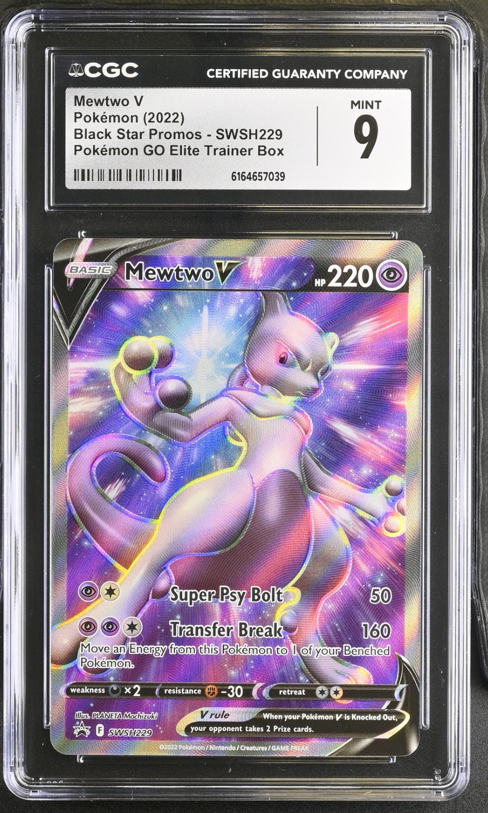 POKEMON MEWTWO V POKEMON GO ETB PROMO SWSH229 CGC 9 MINT