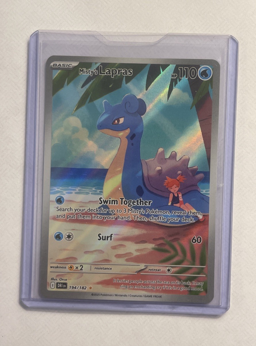Pokemon TCG: Misty’s Lapras IR Illustration Rare SV10: Destined Rivals 194/182